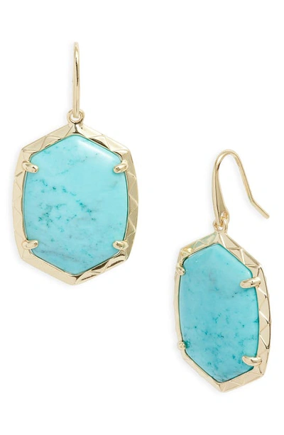 Kendra Scott Daphne Drop Earrings In Gold Variegated Turquoise Magnesite