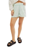 Free People Get Free Cotton Blend Poplin Shorts In Mineral Sea
