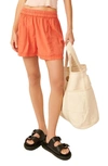 Free People Get Free Cotton Blend Poplin Shorts In Mandarin