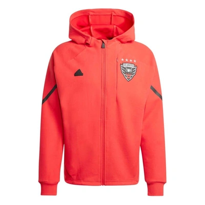 Adidas Originals Adidas Red D.c. United 2024 Anthem Travel Full-zip Jacket