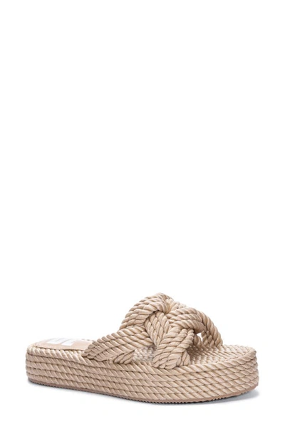 Dirty Laundry Knotty Rope Platform Sandal In Beige