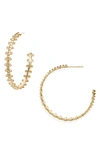 Kendra Scott Jada Crystal Stud Hoop Earrings In Gold White Crystal