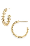 Kendra Scott Jada Crystal Stud Small Hoop Earrings In Gold White Crystal