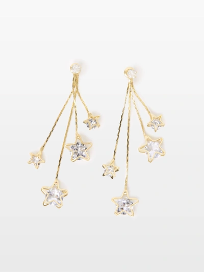 French Connection Star Diamante Cascade Earrings Gold