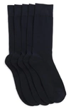 Nordstrom Rack Cushioned 5-pack Crew Socks In Navy