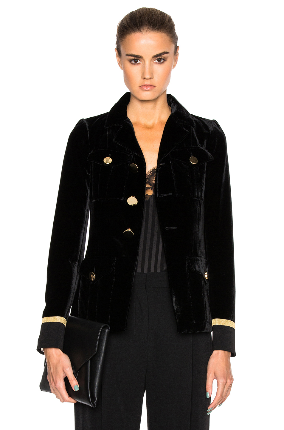 Givenchy Velvet Jacket In Black | ModeSens