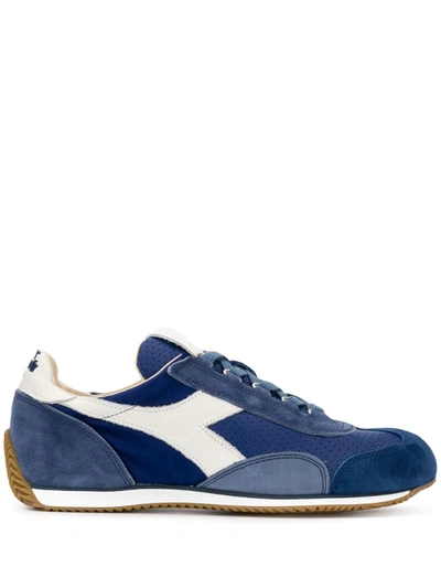 Diadora Sneakers Equipe In Canvas And Leather In Blu
