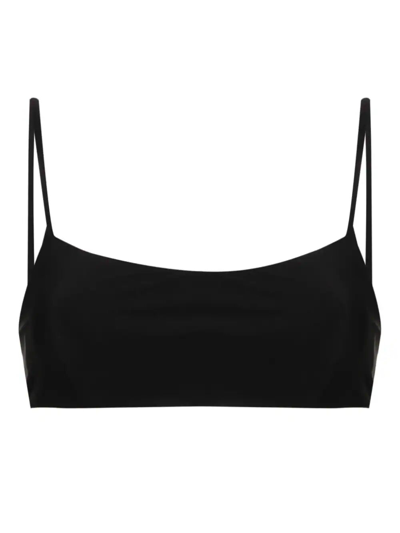 Tory Burch Square-neck Bikini Top In Black