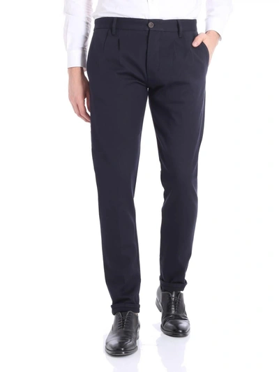 Fortela Trousers Virgin Wool And Cotton In Blue