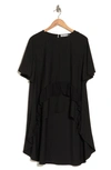 Patrizia Luca Ruffle High-low Tunic Top In Black