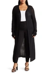 By Design Tanisha Openwork Duster Cardigan In Black