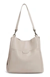 American Leather Co. Austin Leather Bucket Bag In Oat Milk Smooth