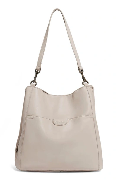 American Leather Co. Austin Leather Bucket Bag In Oat Milk Smooth