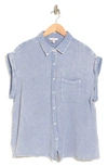 Como Vintage Washed Cotton Gauze Button-up Shirt In Troposphere