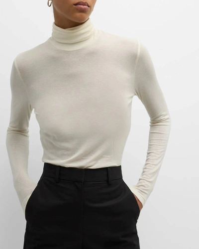 Agolde Pascale Turtleneck Top In Oat Milk In Multi