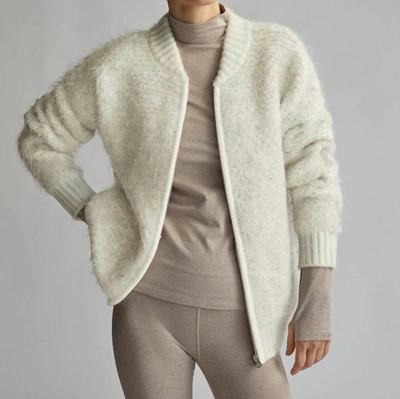Varley Reimont Fluffy Bubble Knit In Egret In White