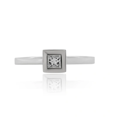 Diana M. 18kt White Gold Princess Cut Diamond Ring With 0.25 Cts Tw (gh Vs Si)