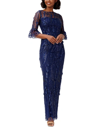 Adrianna Papell Womens Embellished Long Evening Dress In Multi