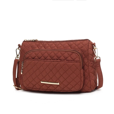 Mkf Collection By Mia K Rosalie Solid Quilted Cotton Women's Shoulder Bag By Mia K In Brown