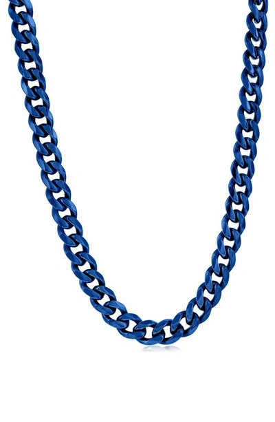 Blackjack Cuban Link Necklace In Blue