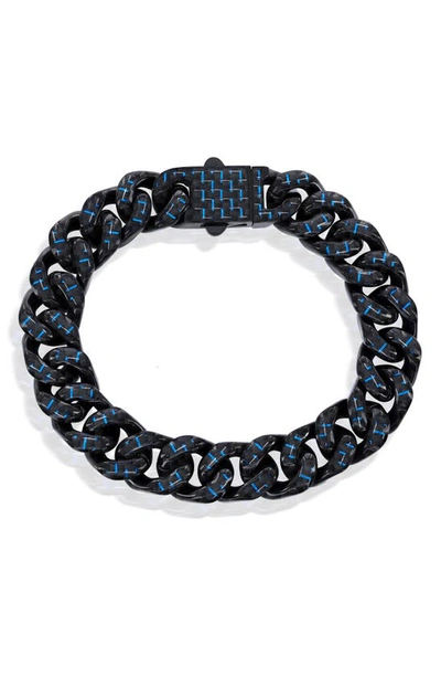 Blackjack Cuban Chain Bracelet In Black/ Blue