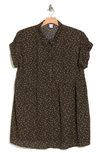 Melrose And Market Babydoll Shirtdress In Navy- Olive Ivy Floral