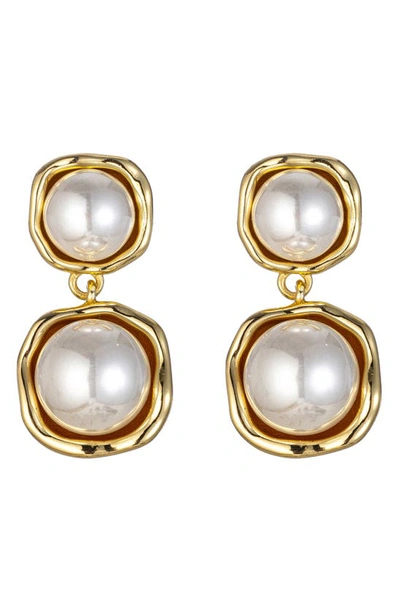 Eye Candy Los Angeles Night Out Imitation Pearl Drop Earrings In Gold