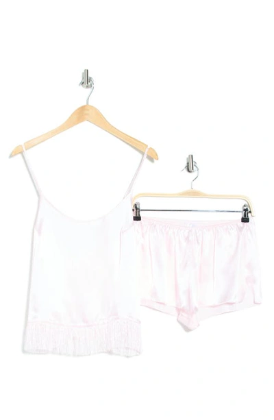 In Bloom By Jonquil Fringe Hem Cami & Shorts Pajamas In White