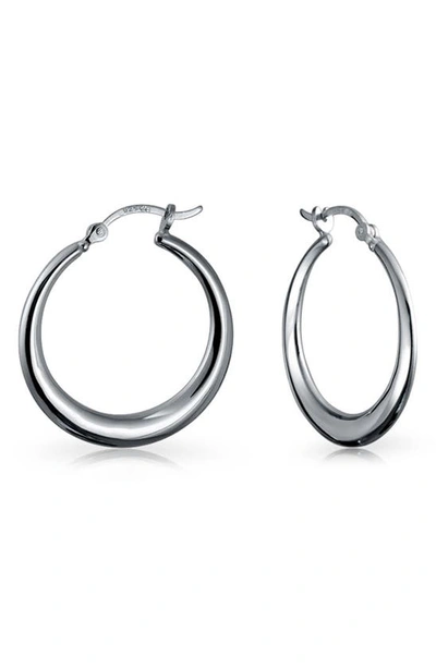 Bling Jewelry Sterling Silver Tube Hoop Earrings