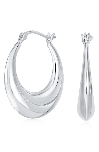Bling Jewelry Sterling Silver Graduated Hoop Earrings
