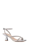 New York And Company Quilla Kitten Heel Rhinestone Sandal In Silver