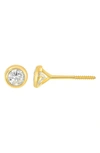 Candela Jewelry 14k Gold Bezel Set Set Stud Earrings In Clear / Gold