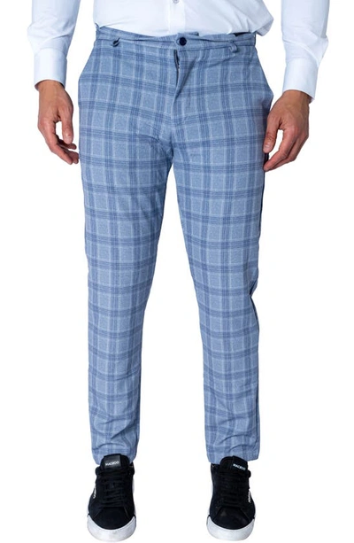 Maceoo Plaid Slim Fit Pants In Grey