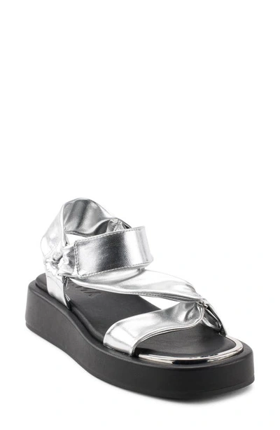 Dkny Platform Sandal In Silver