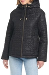 Kate Spade Quilts Hooded Jacket In Black