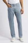 Ag Everett Sueded Stretch Sateen Slim Straight Leg Pants In Sulfur Blue Ice
