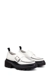 G.h.bass Monk Strap Platform Shoe In White