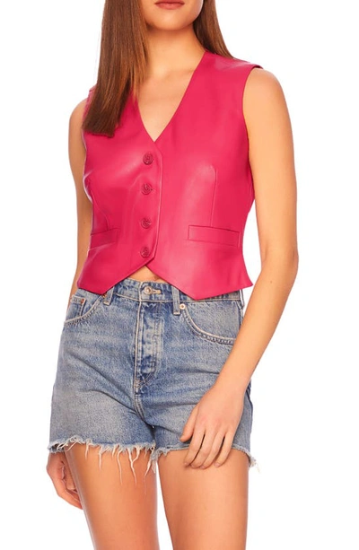 Susana Monaco Faux Leather Waistcoat In Azalea