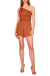 Susana Monaco One-shoulder Romper In Umber