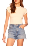Susana Monaco Cap Sleeve T-shirt In Belgian Creme