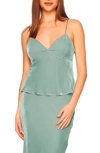 Susana Monaco Bias Velvet Camisole In Celadon