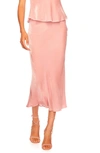 Susana Monaco Velvet Midi Slip Skirt In Ballet Slipper