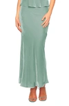 Susana Monaco Velvet Midi Slip Skirt In Celadon