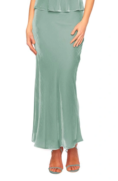 Susana Monaco Velvet Midi Slip Skirt In Celadon