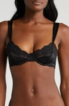 Hah After Hours Lace & Satin Underwire Bra In Noir