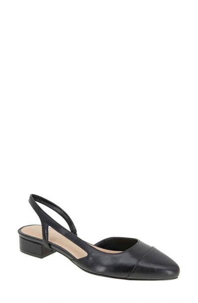 Bcbgeneration Tillie Slingback Cap Toe Pump In Black,black- Synthetic