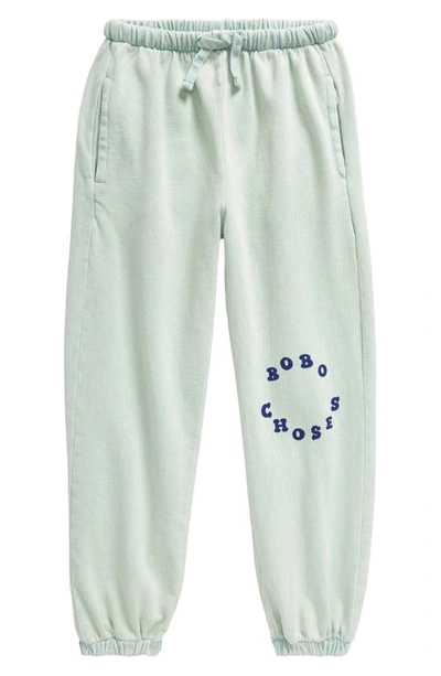 Bobo Choses Kids' Circle Logo Organic Cotton Joggers In Light Blue