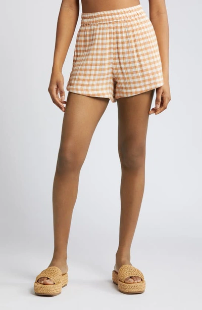 Rip Curl Premium Surf Check Cotton Shorts In Light Brown