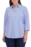 Foxcroft Charlie Stripe Button-up Shirt In Periwinkle