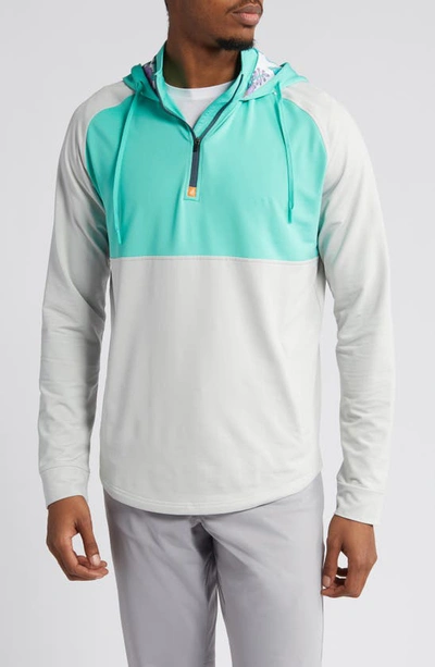 Swannies Logan Colorblock Half Zip Hoodie In Cactus